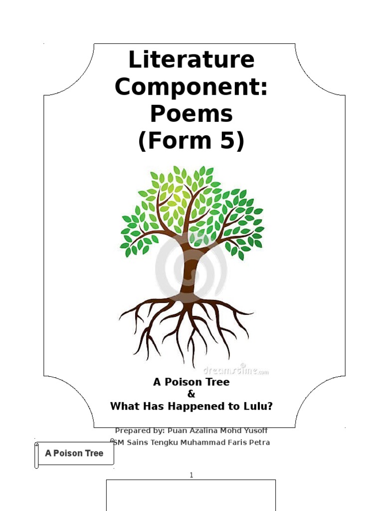 A Poison Tree Analysis for Form 5 | PDF | Anger | William Blake