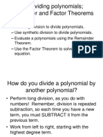 2.4 Dividing Polynomials Remainder and Factor Theorems