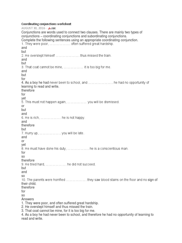 coordinating-conjunctions-worksheet