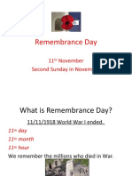Remembrance Day: 11 November Second Sunday in November