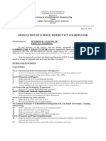 Designation of School/ District Ict Coordinator