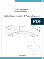 Diseño y cálculo de alineamiento horizontal de viales