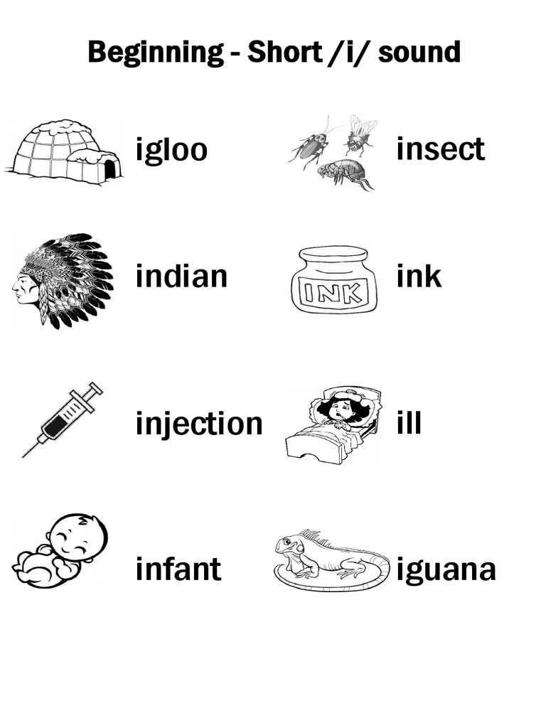 Short I Sound Word List | PDF