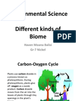 Environmental Science Different Kinds of Biome: Haven Moana Balisi Gr-7 Nickel