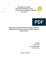 PREVALENCIA DE COMPLICACIONES DE ACCIDENTE OFÍDICO EN LA EMERGENCIA DE ADULTOS DEL HOSPITAL CENTRAL DE MARACAY  PERÍODO 2009-2012.