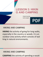 Lesson 2: Hikin G and Camping: Charles Gonzales Jascha Gagalac