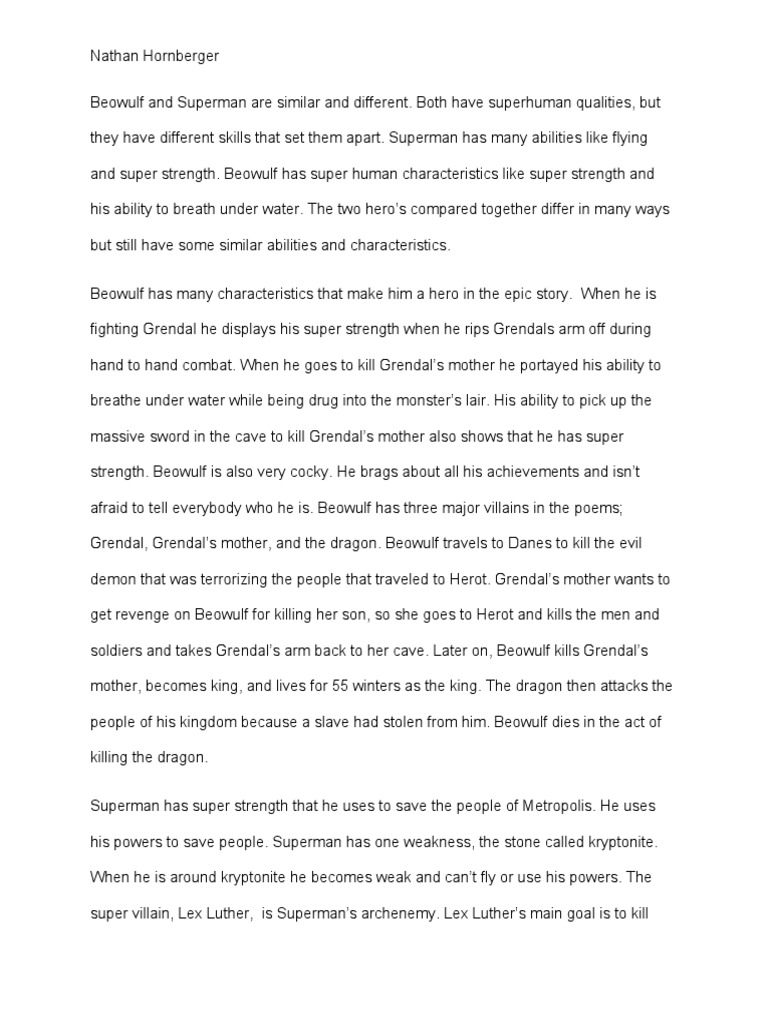 Compare Beowulf To Superman