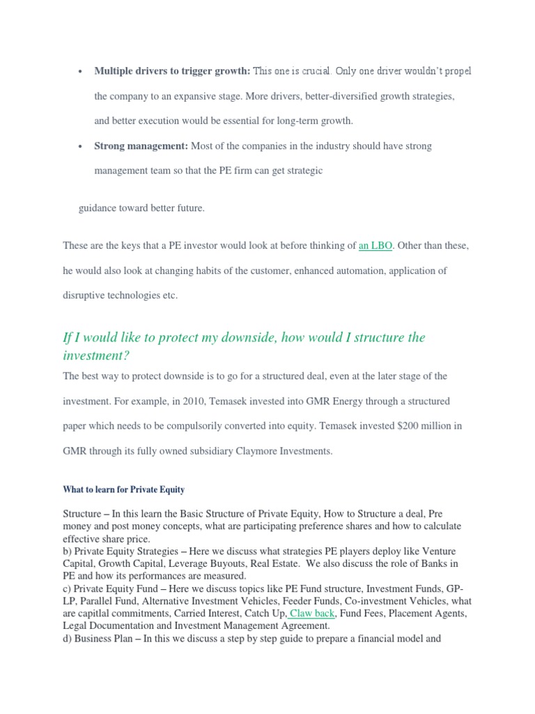 Private Equity Growth Strategies Explained | PDF | Private Equity ...