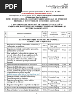 Lista Formularelor Documentatiei Medicale 13.06.2019