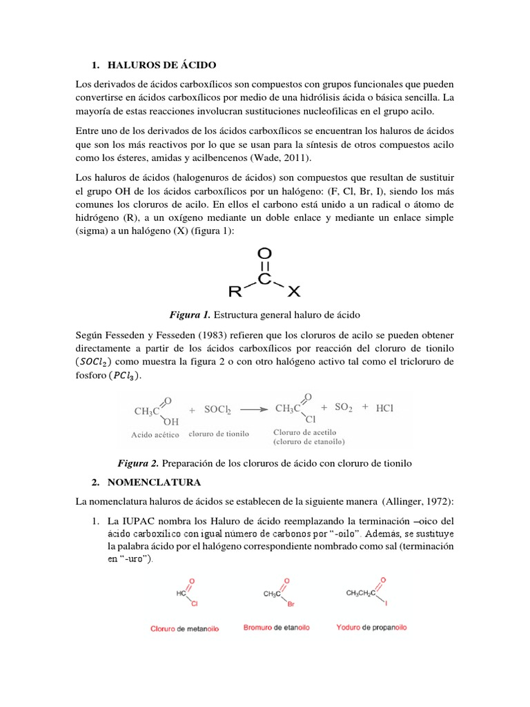 HALUROS DE ACILO | Ácido carboxílico | Ester