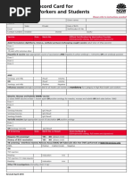 Policy Vaccination Record Card