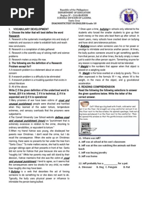 Diagnostic Test Grade 10