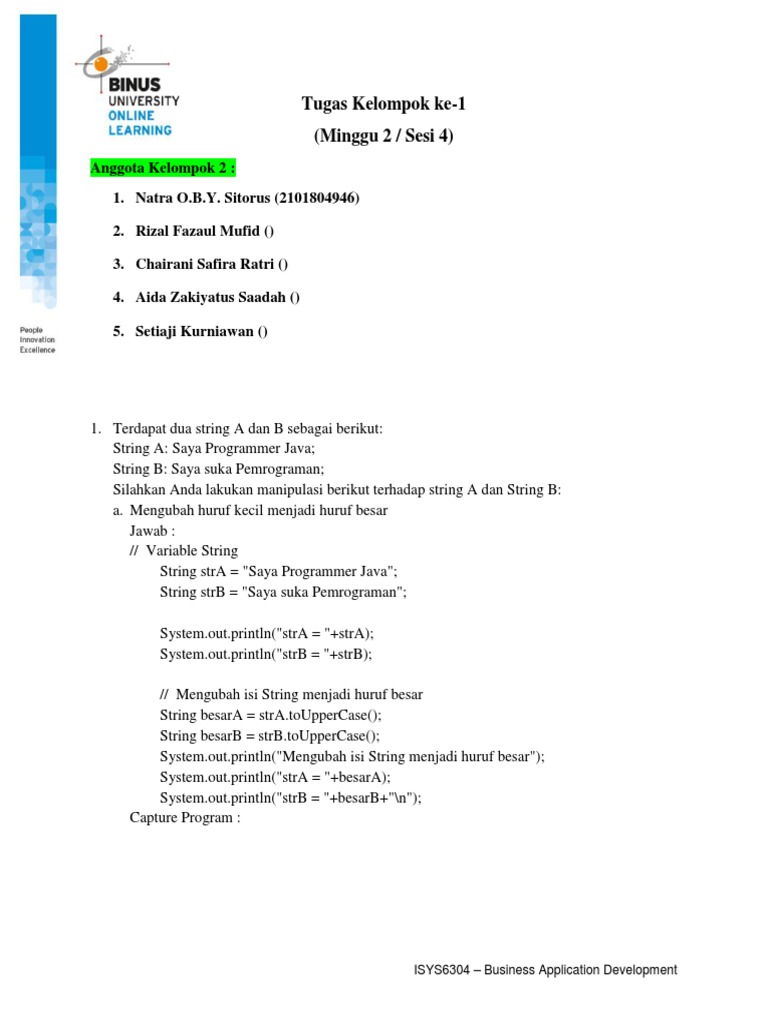 Manipulasi String dan Array dalam Java | PDF