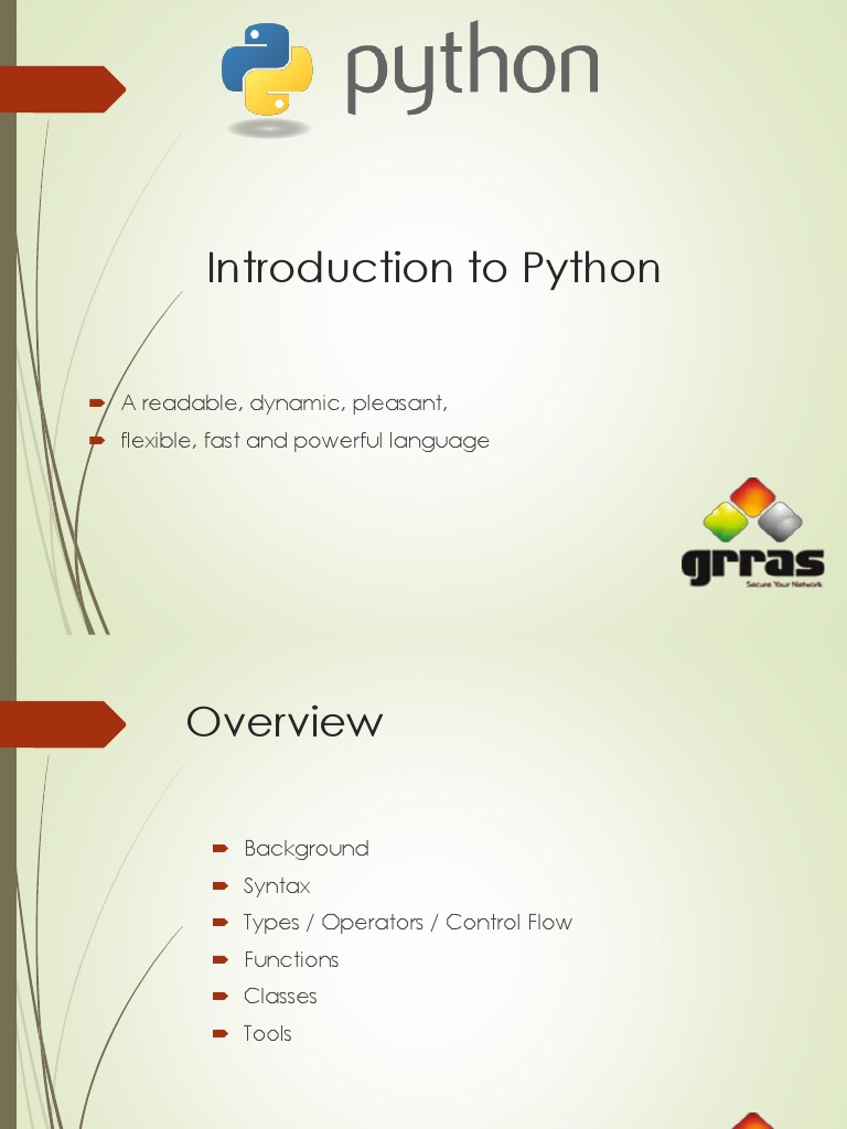 presentation on python language