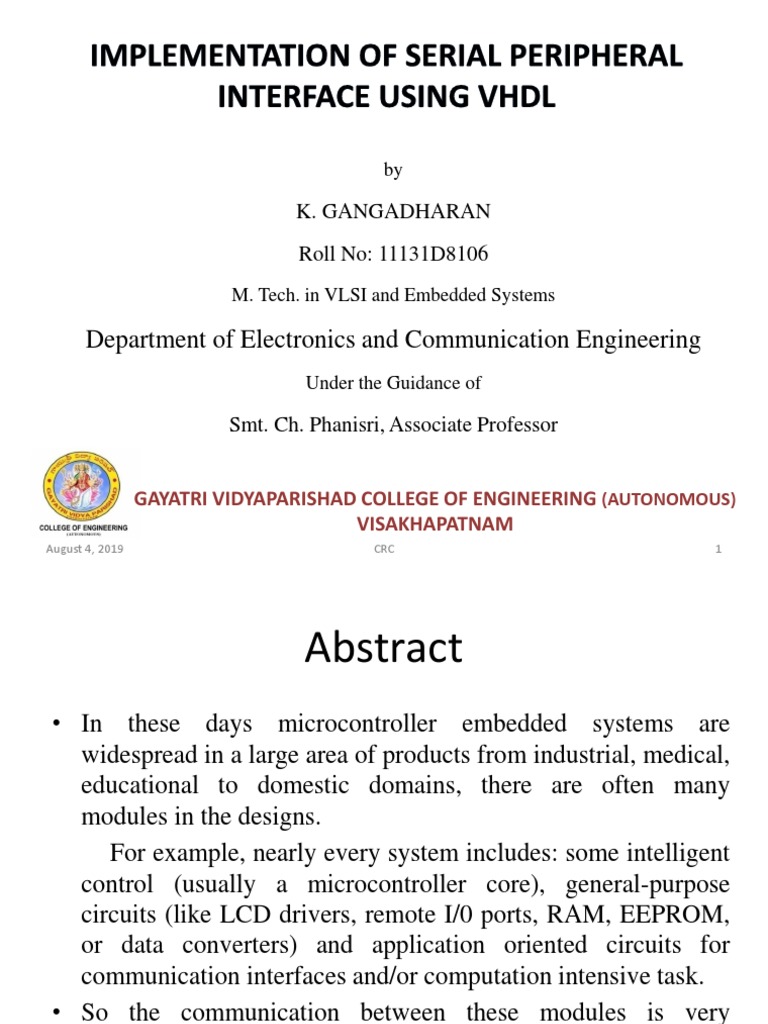 VHDL Implementation of SPI Protocol | PDF | Digital Electronics ...