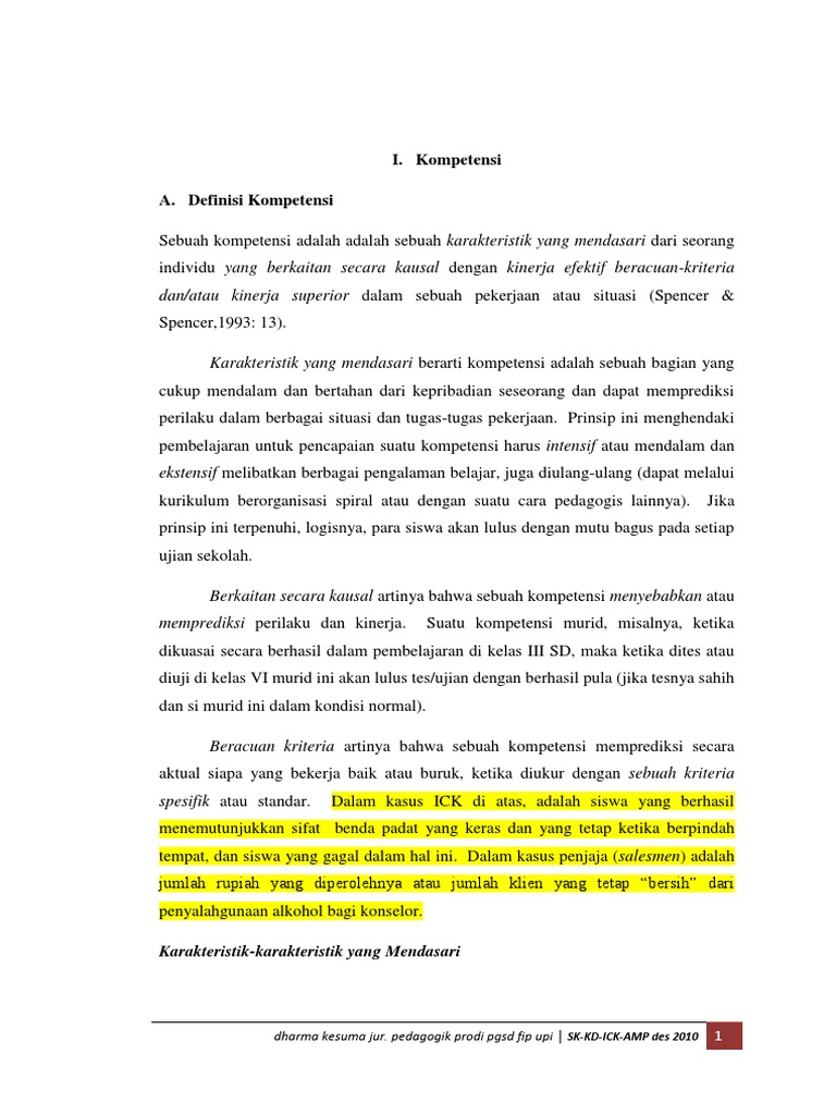 Indikator Capaian Kompetensi Pdf