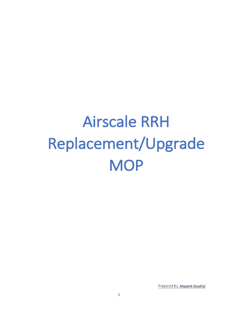 Airscale RRH Replacement - Upgrade | PDF | Lte (Telecommunication ...