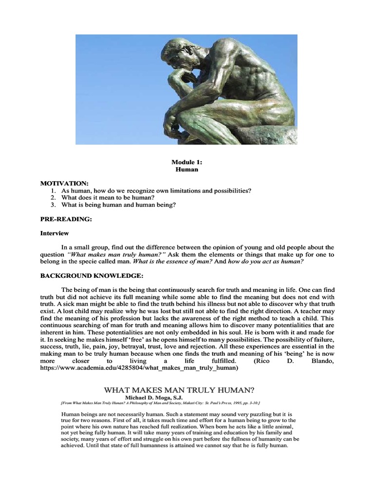 Intro To The Philosophy of The Human Person Module | PDF | Brahman ...