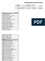 Input Data Sheet For E-Class Record: Region Division School Name School Id