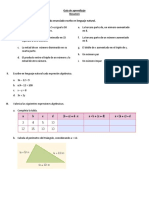 Escribe en Lenguaje Algebraico Cada Enunciado Escrito en Lenguaje Natural