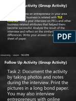Follow Up Activity (Group Activity) : TLE Courses
