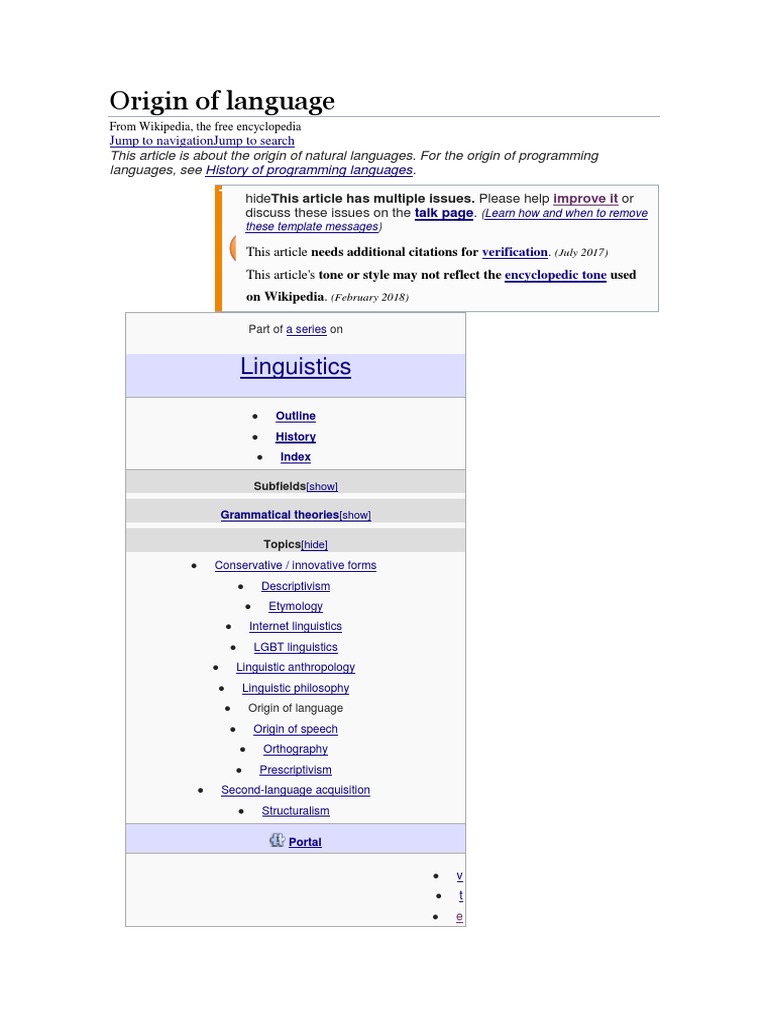 essay on the origin of languages pdf