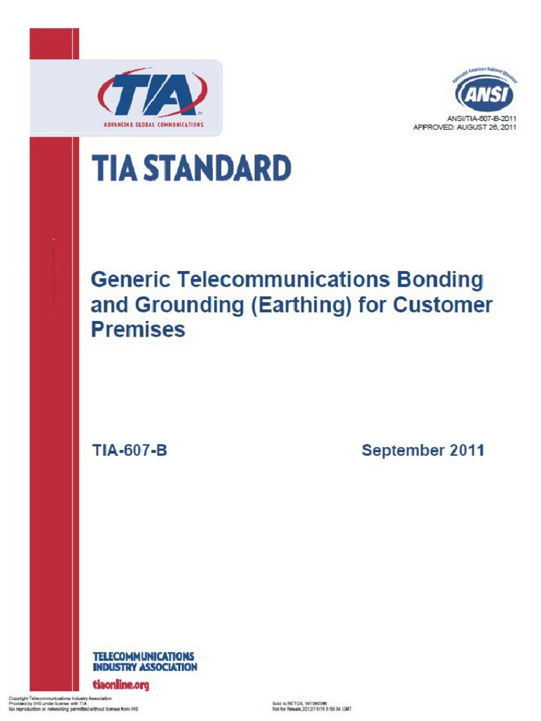 Tia Standard Generic Bonding and Grounding