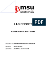 Lab Report: Refrigeration System