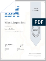William Jr. Languban Sabug: Course Certificate