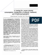 Laboratory Testing For Recent Alcohol Consumption: Comparison of Ethanol, Methanol, and 5-Hydroxytryptophol