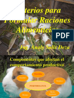 Criterios para formular raciones alimenticias para cuyes