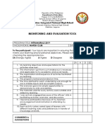 Monitoring Evaluation Tool Activities Per Club