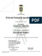 SENA certificado curso Inglés 60 horas