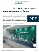Cómo Abrir Cuenta en Panamá Desde Venezuela en Banesco