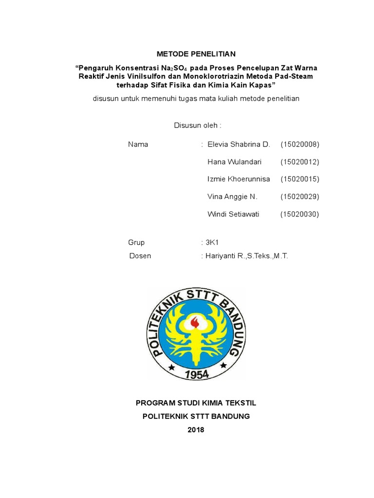 Contoh Tugas Metode Penelitian | PDF