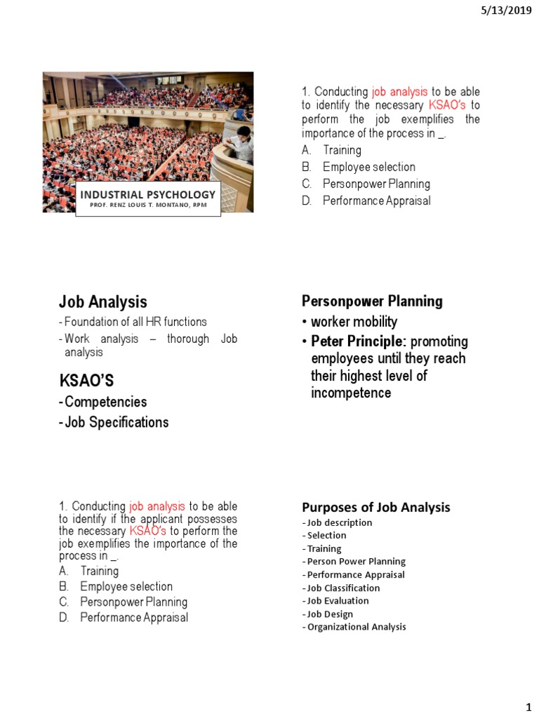 KSAO Analysis in Personpower Planning | PDF | Performance Appraisal ...