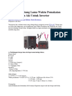 Menghitung Lama Pemakaian dan Pengisian Aki Inverter