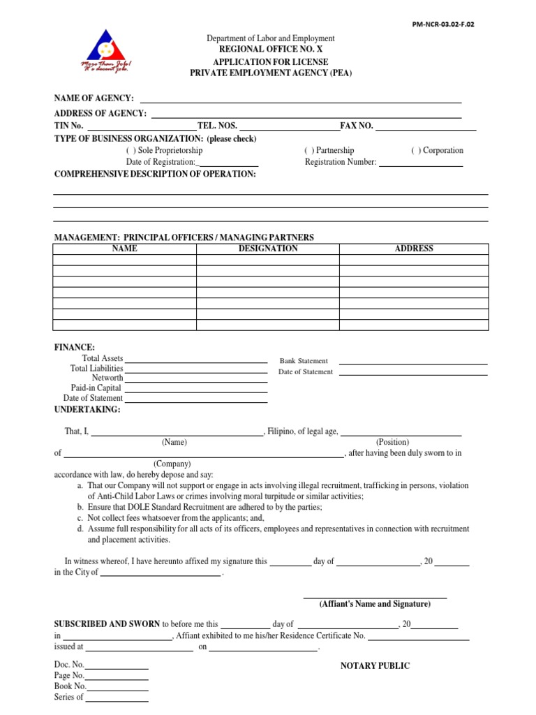 PEA License Application Form | PDF | Government Information | Economies