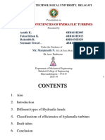 Heads and Efficiencies of Hydraulic Turbines: Visvesvaraya Technological University, Belagavi