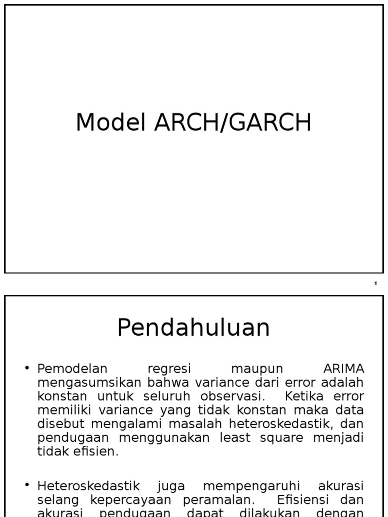 Model ARCH/GARCH untuk Heteroskedastik | PDF