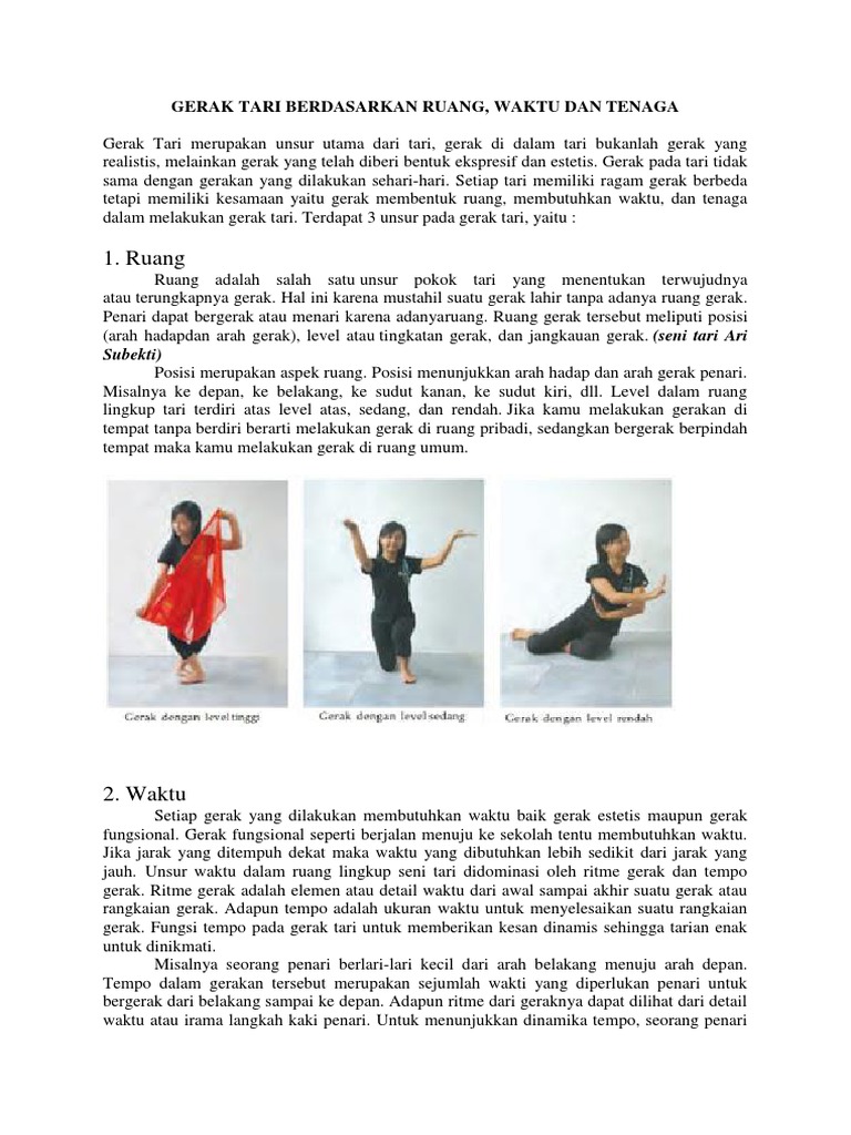 Unsur Ruang, Waktu, dan Tenaga dalam Tari | PDF | Pengembangan Diri
