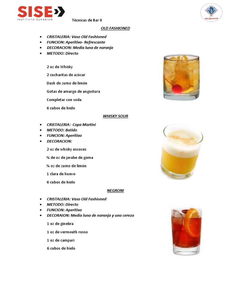Recetas de Cocteleria Clasica 2 | PDF | (Cóctel) | Bebida
