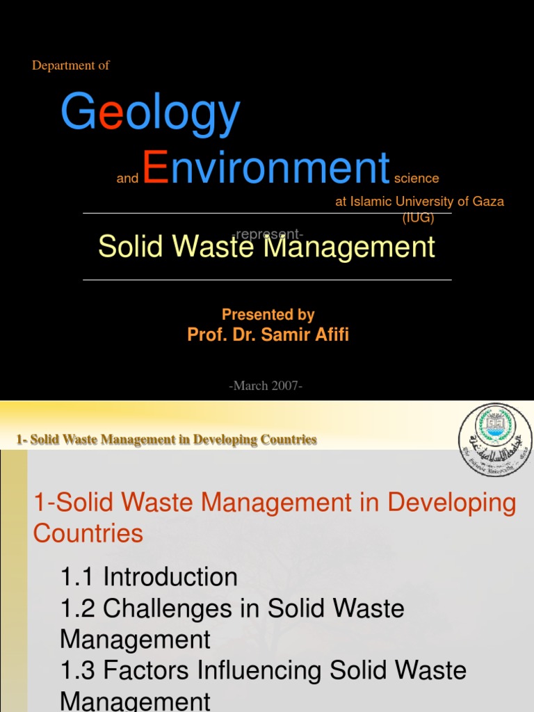 1 Solid Waste Management in Developing Countries | PDF | Waste ...