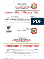 Certificate of Recognition: Formon National High School