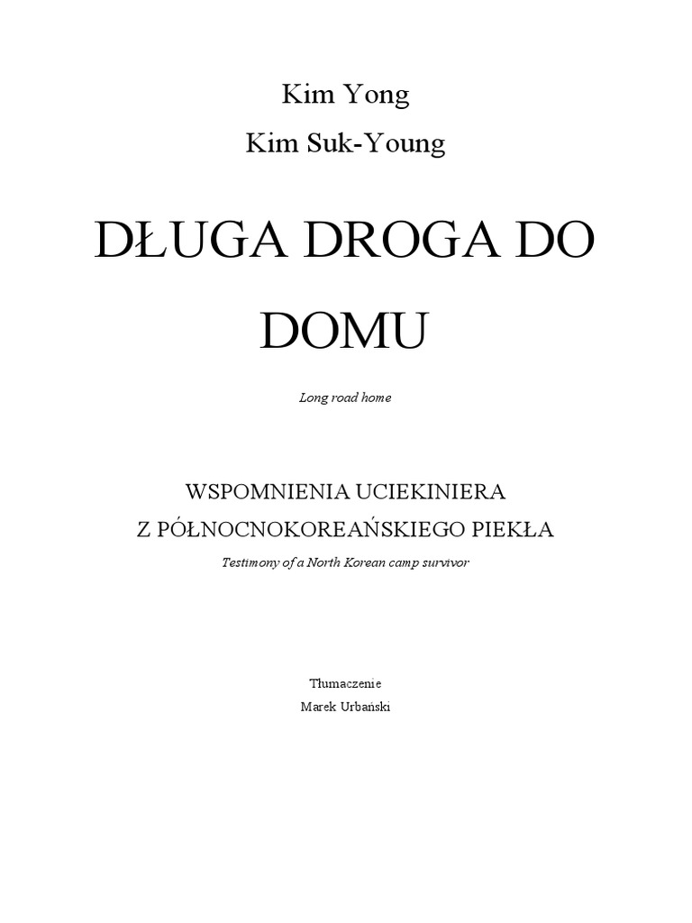Kim Yong - Długa Droga Do Domu | Pdf