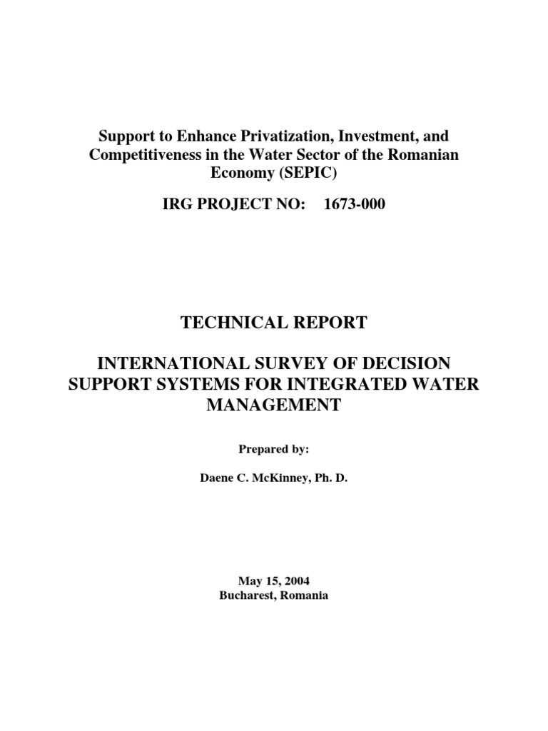 Decision Support Systems for Water Management | PDF | Decision Support ...