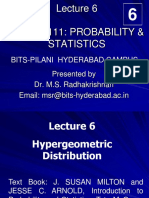 Aaoc C111: Probability & Statistics: Bits-Pilani Hyderabad Campus