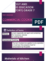 Technology and Livelihood Education (Exploratory) Grade 7: Commercial Cooking