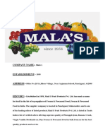 Mala's Fruit Company Profile