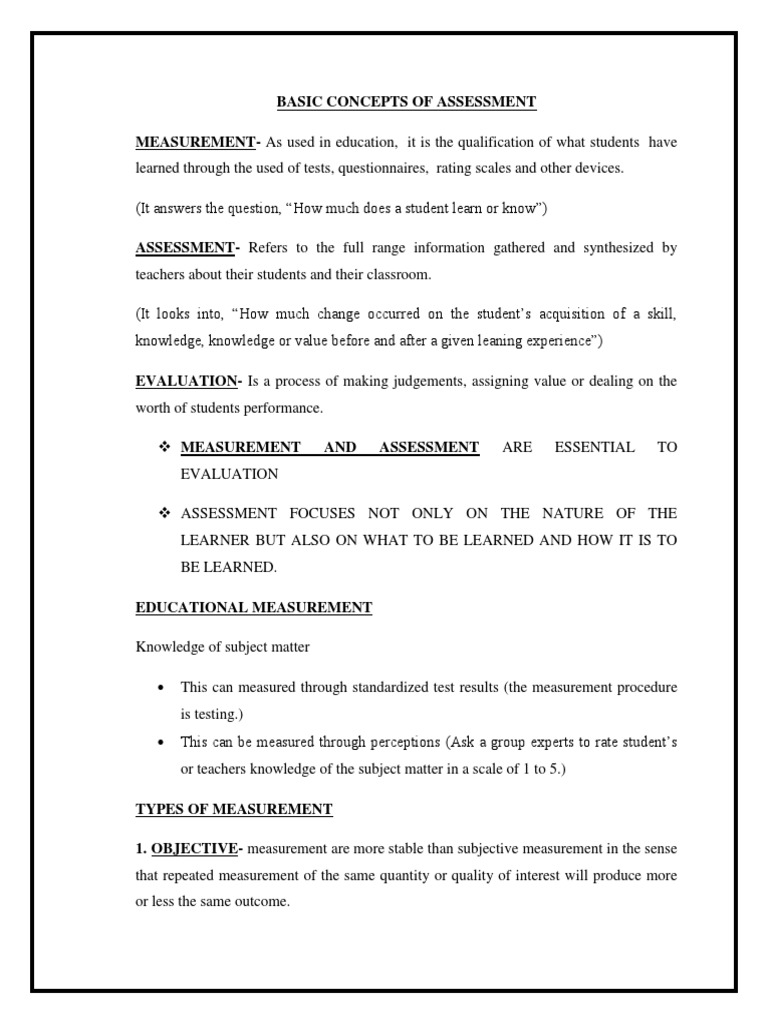 Basic Concepts of Assessment | Educational Assessment | Applied Psychology